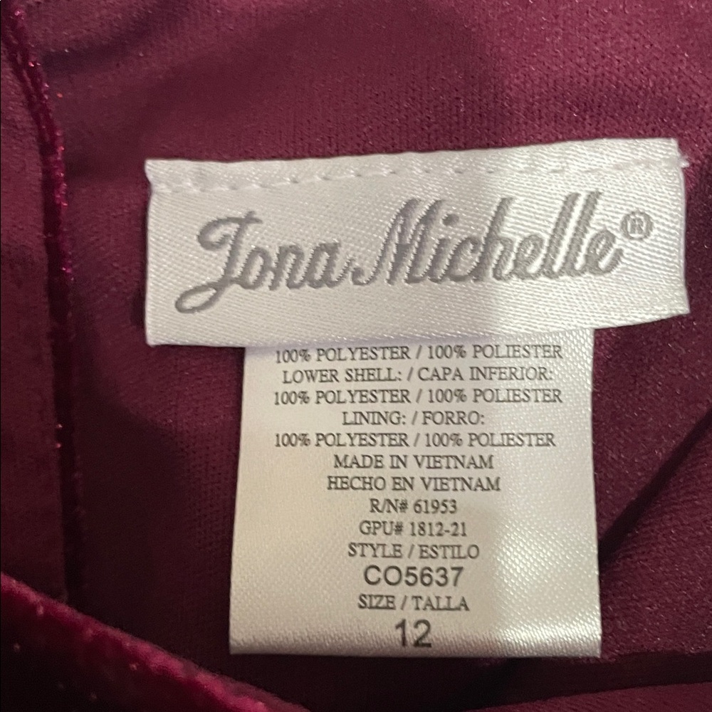 Jona Michelle Burgundy and White Kids Dress - Picture 3 of 6